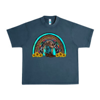 Midnight Navy western cowboy boots sunflowers rainbow Urban Heavy Tee - RanaPortraitStore