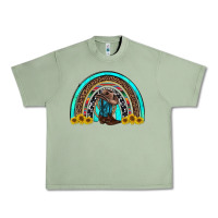 Oil Green western cowboy boots sunflowers rainbow Urban Heavy Tee - RanaPortraitStore