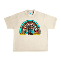 Sandshell western cowboy boots sunflowers rainbow Urban Heavy Tee - RanaPortraitStore
