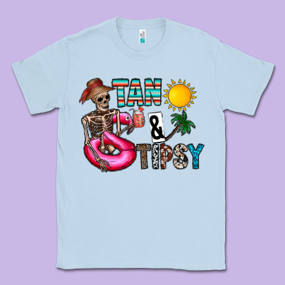Tan Tipsy Classic Tee Designed By Cowhidedigitalart