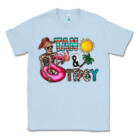 Dusty Blue Tan Tipsy Classic Tee - CowhideDigitalArt