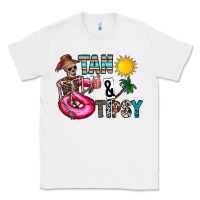 White Tan Tipsy Classic Tee - CowhideDigitalArt