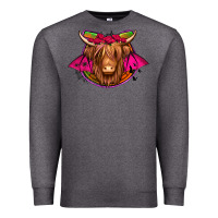 Charcoal Heather halloween highland cow horseshoe Premium Sweatshirt - Jasminsmagicworld