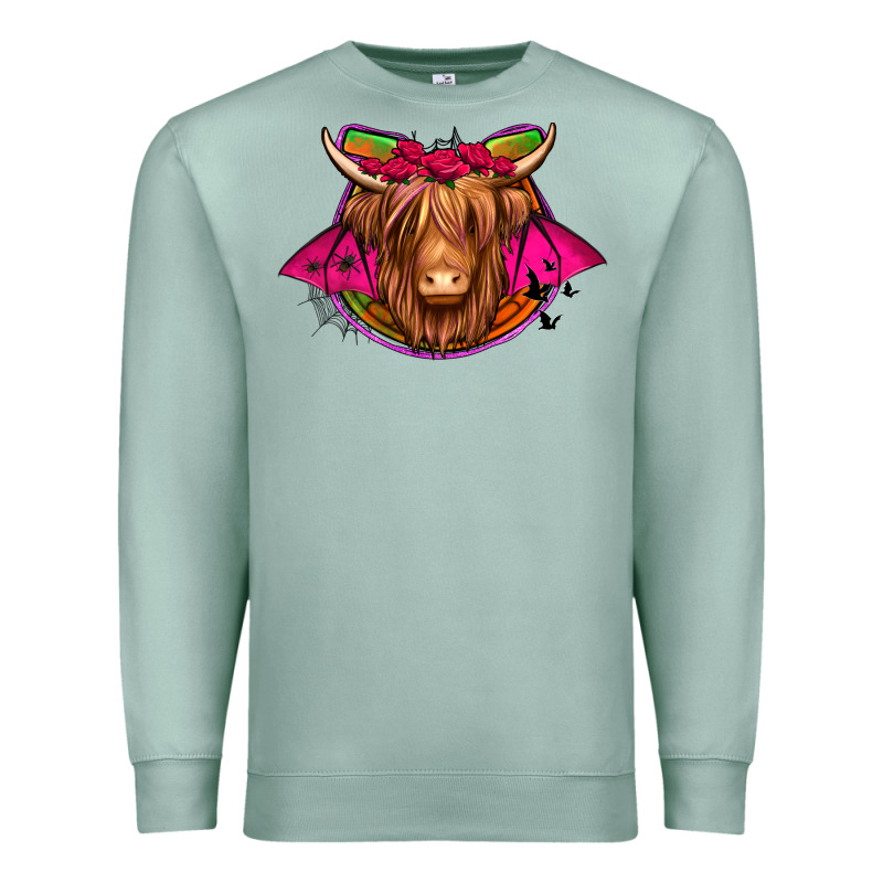 Halloween Highland Cow Horseshoe Premium Sweatshirt by Jasminsmagicworld | Teevron