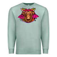 Seafoam halloween highland cow horseshoe Premium Sweatshirt - Jasminsmagicworld