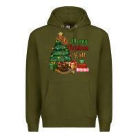 Army Green merry christmas y'all Premium Hoodie - MaliasSmallBusiness