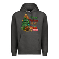 Charcoal Heather merry christmas y'all Premium Hoodie - MaliasSmallBusiness