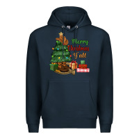Navy merry christmas y'all Premium Hoodie - MaliasSmallBusiness