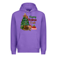 Purple merry christmas y'all Premium Hoodie - MaliasSmallBusiness