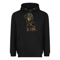 Black dachshund Heavyweight Hoodie - BarkalooDesign