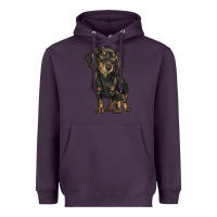 Plum dachshund Heavyweight Hoodie - BarkalooDesign
