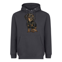Smoke dachshund Heavyweight Hoodie - BarkalooDesign