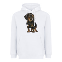 White dachshund Heavyweight Hoodie - BarkalooDesign