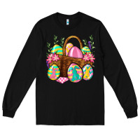 Black Easter eggs with basket Easter Day Long Sleeve Tee - Neo Western