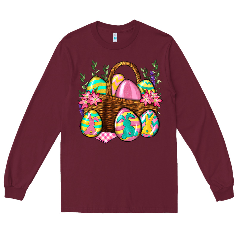 Easter Eggs With Basket Easter Day Long Sleeve Tee by Neo Western | Teevron