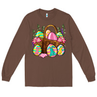 Chestnut Easter eggs with basket Easter Day Long Sleeve Tee - Neo Western