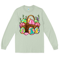 Matcha Easter eggs with basket Easter Day Long Sleeve Tee - Neo Western