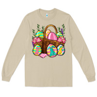 Mushroom Easter eggs with basket Easter Day Long Sleeve Tee - Neo Western