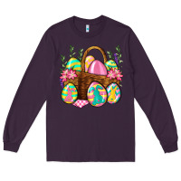 Plum Easter eggs with basket Easter Day Long Sleeve Tee - Neo Western