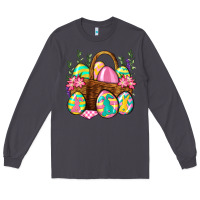 Smoke Easter eggs with basket Easter Day Long Sleeve Tee - Neo Western
