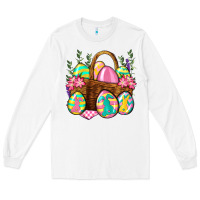 White Easter eggs with basket Easter Day Long Sleeve Tee - Neo Western