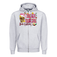 Heather Grey dead inside but festive Zipper Hoodie - AdoDesignShop