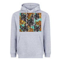 Heather Grey french bulldog Heavyweight Hoodie - BarkalooDesign