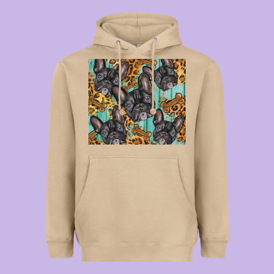 French Bulldog Heavyweight Hoodie Designed By Barkaloodesign