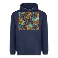 Navy french bulldog Heavyweight Hoodie - BarkalooDesign
