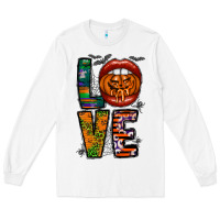 White Love Halloween Lips Long Sleeve Tee - CowhideDigitalArt