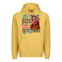 Antique Gold just a girl who loves chickens Premium Hoodie - NancyCooperArtShop