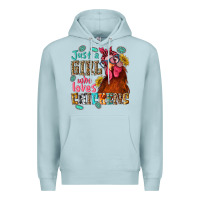 Blue Mist just a girl who loves chickens Premium Hoodie - NancyCooperArtShop