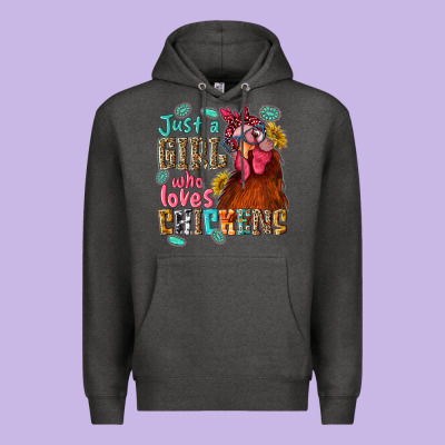 Just A Girl Who Loves Chickens Premium Hoodie Designed By Nancycooperartshop