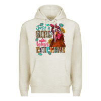 Oatmeal Heather just a girl who loves chickens Premium Hoodie - NancyCooperArtShop