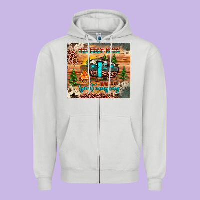 The Best Days Are Spent Camping Zipper Hoodie Designed By Jahusdesignshop