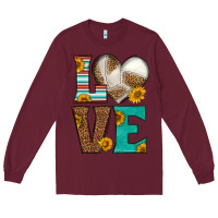 Burgundy western volleyball love Long Sleeve Tee - HRA Design Shop