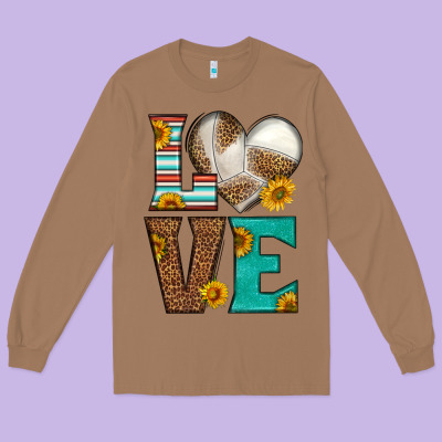 Western Volleyball Love Long Sleeve Tee Designed By Hra Design Shop