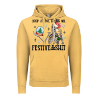Vintage Mustard look at me being all festive and shit Vintage Hoodie - MaliasSmallBusiness