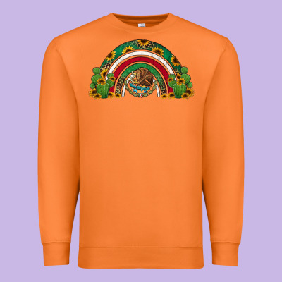 Mexican Flag Cactus And Sunflowers Rainbow Premium Sweatshirt Designed By Jasminsmagicworld