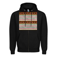Christmas Mistletoe And Stripes Seamless Pattern Zipper Hoodie | Teevron