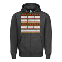 Charcoal Heather christmas mistletoe and stripes seamless pattern Zipper Hoodie - BundleAndBundleShop
