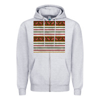 Heather Grey christmas mistletoe and stripes seamless pattern Zipper Hoodie - BundleAndBundleShop