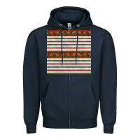 Navy christmas mistletoe and stripes seamless pattern Zipper Hoodie - BundleAndBundleShop
