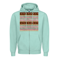 Seafoam christmas mistletoe and stripes seamless pattern Zipper Hoodie - BundleAndBundleShop