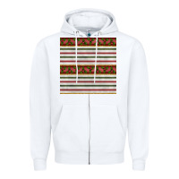 White christmas mistletoe and stripes seamless pattern Zipper Hoodie - BundleAndBundleShop