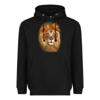 Black Lion Head Heavyweight Hoodie - LillyAllenDesigns