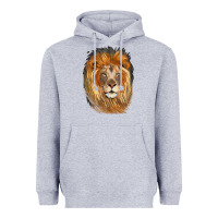 Heather Grey Lion Head Heavyweight Hoodie - LillyAllenDesigns