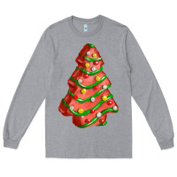 Heather Grey red christmas cake fa element Long Sleeve Tee - FaDigitalArtStudio