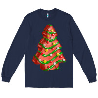 Navy red christmas cake fa element Long Sleeve Tee - FaDigitalArtStudio