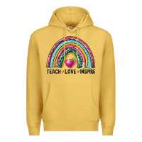Antique Gold rainbow teach love inspire Premium Hoodie - NancyCooperArtShop